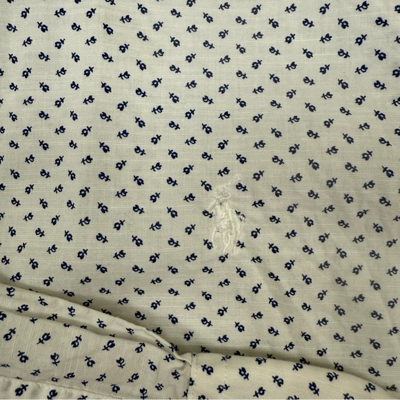 Polo Ralph Lauren Slim Fit White With Navy Floral Print XL Button Down L/S Logo - Picture 2 of 13